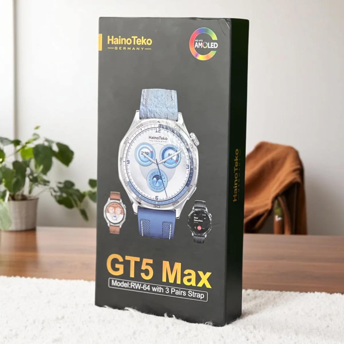 Smartwatch HainoTeko GT5 MAX (RW-64) - 3 Bracelets - Écran AMOLED