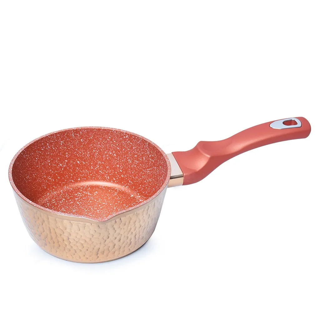 Set De 3 Casseroles Granite Golden House - 16 cm - 18 cm - 20 cm - Effet Cuivre