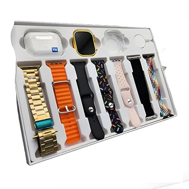 Montre Connectée i20 Ultra Max 10En1 + Airpods + 7 Ceintures Gold