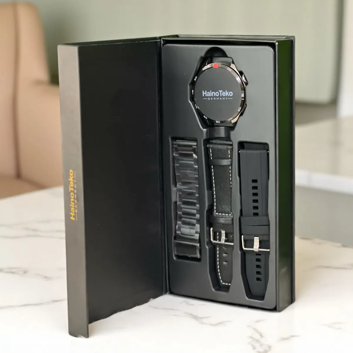 Smartwatch HainoTeko GT4 (RW-44) - 3 Bracelets - Écran AMOLED - Marron