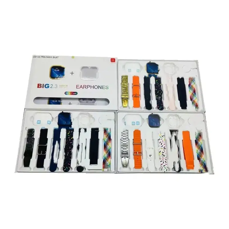 Montre Connectée i20 Ultra Max 10En1 + Airpods + 7 Ceintures Gold
