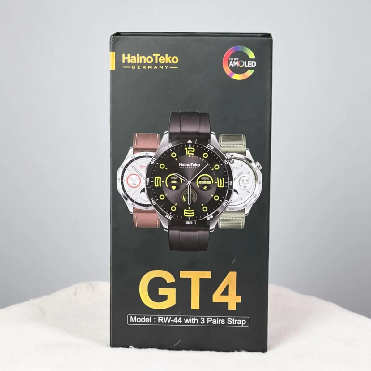 Smartwatch HainoTeko GT4 (RW-44) - 3 Bracelets - Écran AMOLED - Marron