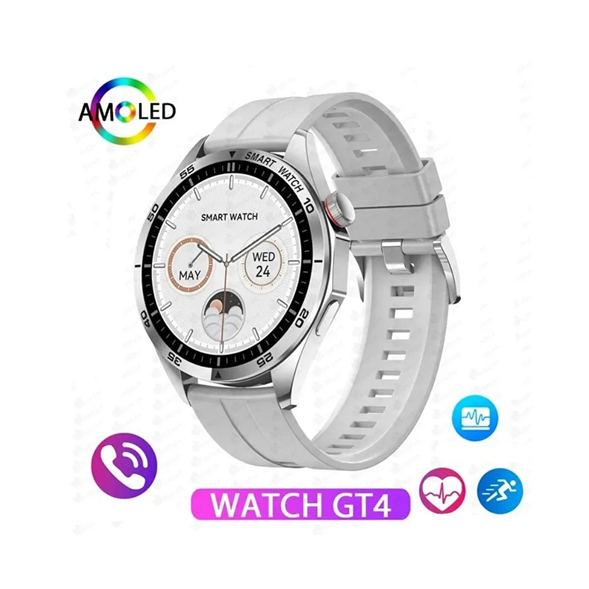 Smartwatch HainoTeko GT4 (RW-44) - 3 Bracelets - Écran AMOLED - Marron