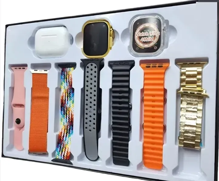 Coffret smartwatch H20 + 7 bracelets + Écouteur TWS Bluetooth