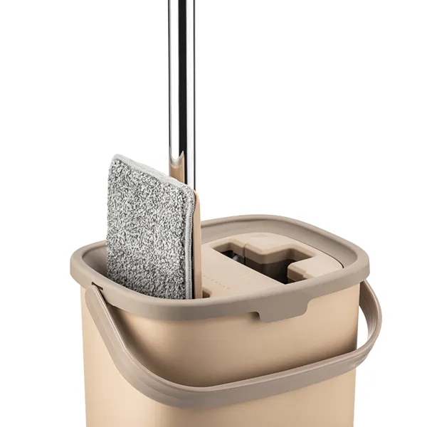 Balai Nettoyant Sillgech Avec Seau Beige + 1 Serpillières microfibres Gratuite