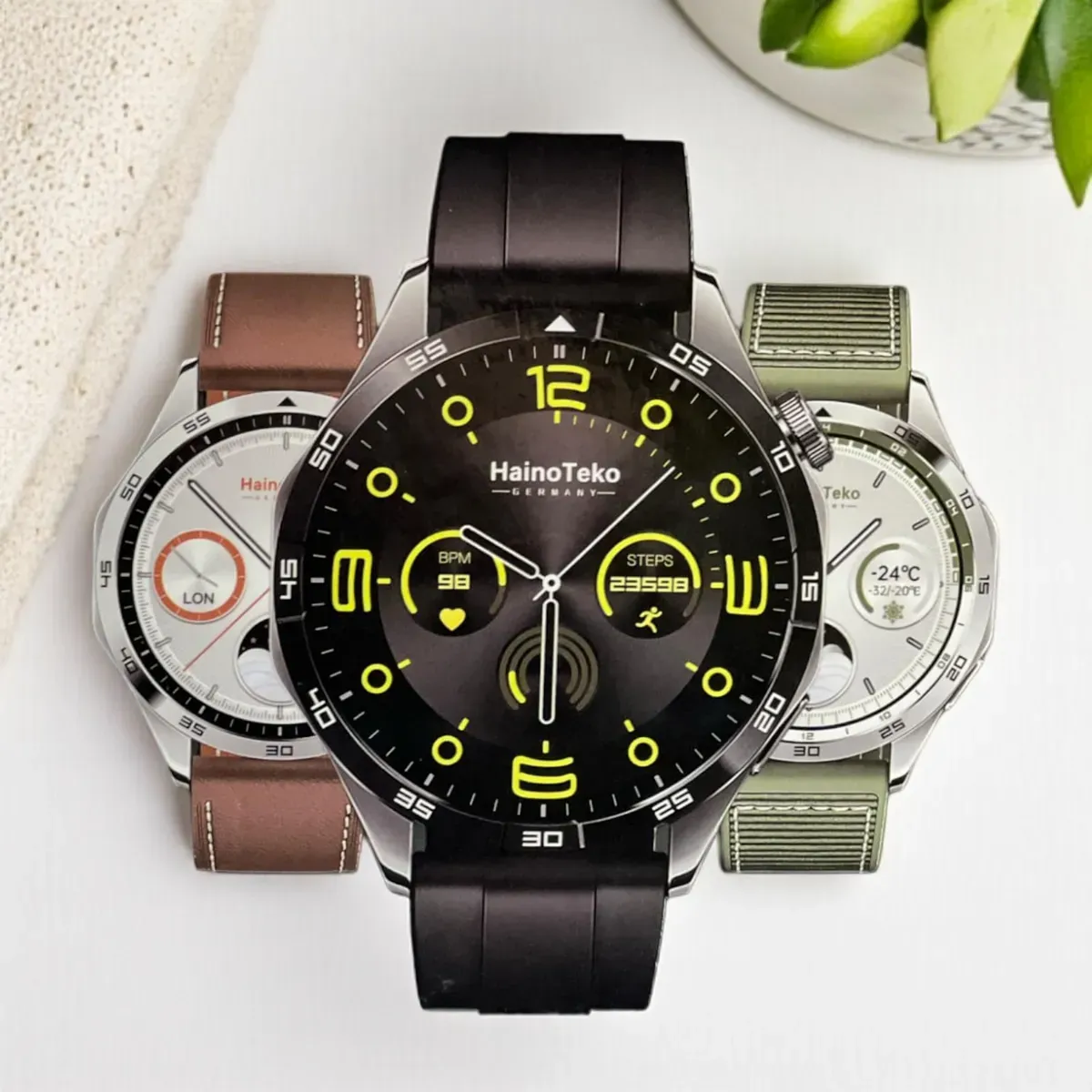 Smartwatch HainoTeko GT4 (RW-44) - 3 Bracelets - Écran AMOLED - Noir