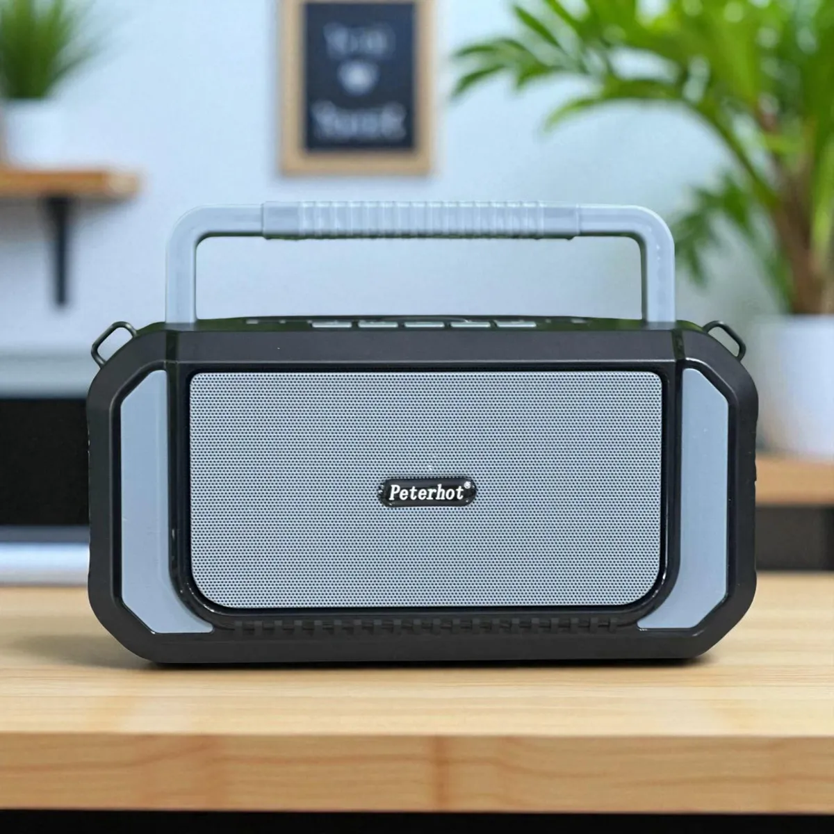 Haut-parleur et Radio FM Sans Fil PETERHOT PTH-X10 Avec Torche - Cyan