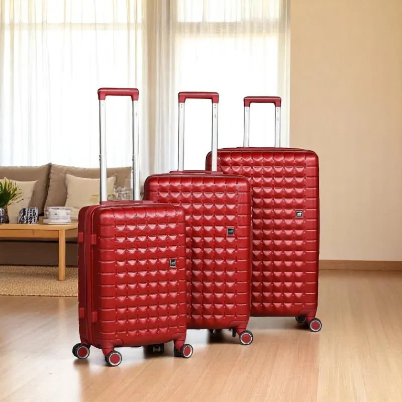 Série de 3 Valises en ABS Rouge bordeau - ABM