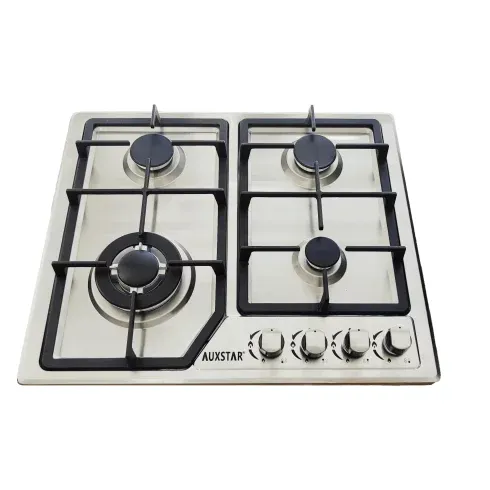 Plaque à gaz AUXSTAR 4 Feux Inox Fonte